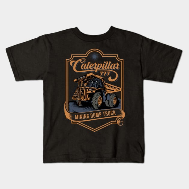 Caterpillar 777 Kids T-Shirt by damnoverload